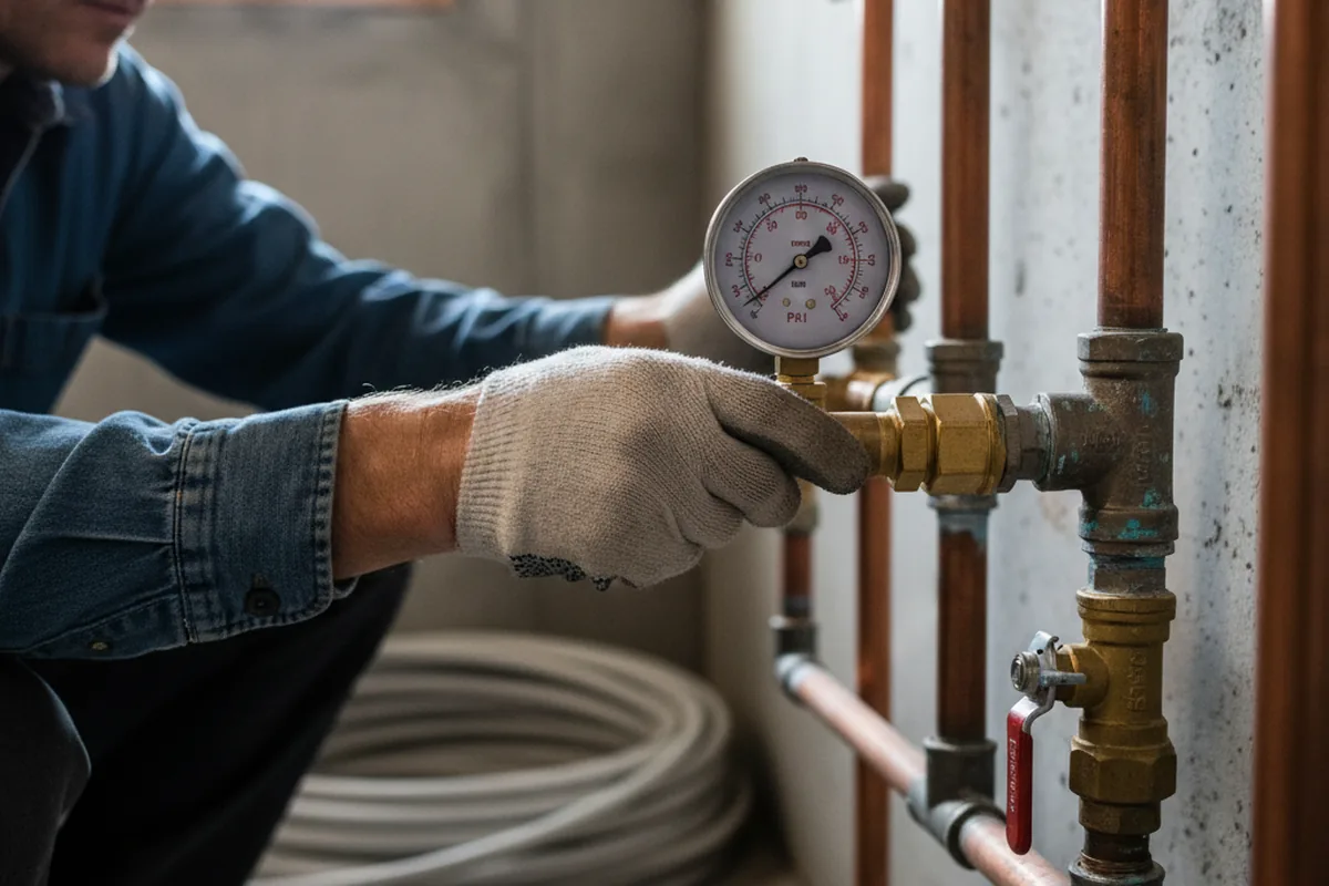 Pressure testing a repaired line during Water Line Repair in Neeses